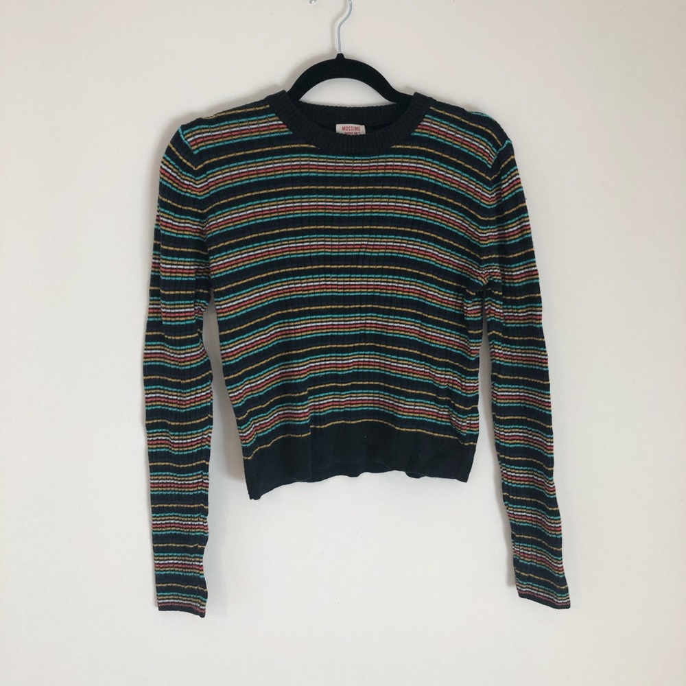 colorful stripped long sleeve sweater